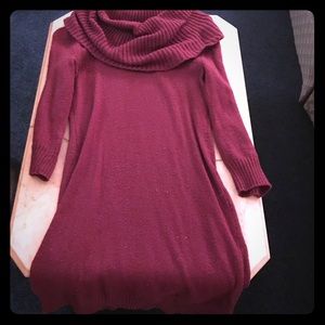 Turtle neck sweater dress ON